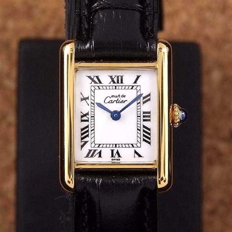 cartier gold|cartier gold plated tank watch.